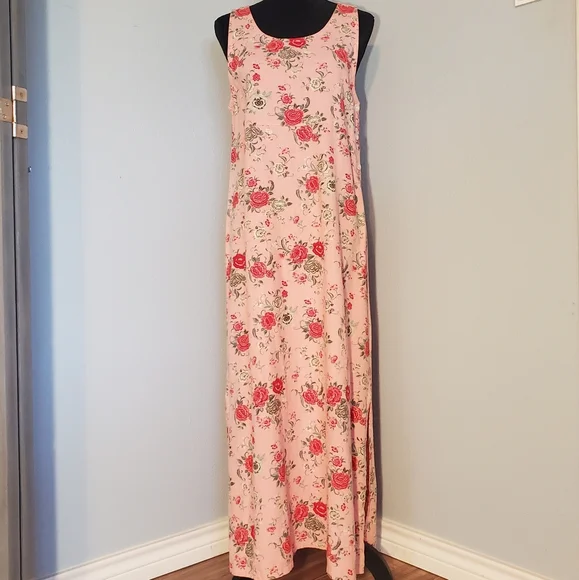 Mountain Lake Casuals Cottagecore Linen Blend Floral Dress Kawaii Friends Garden - Picture 1 of 12